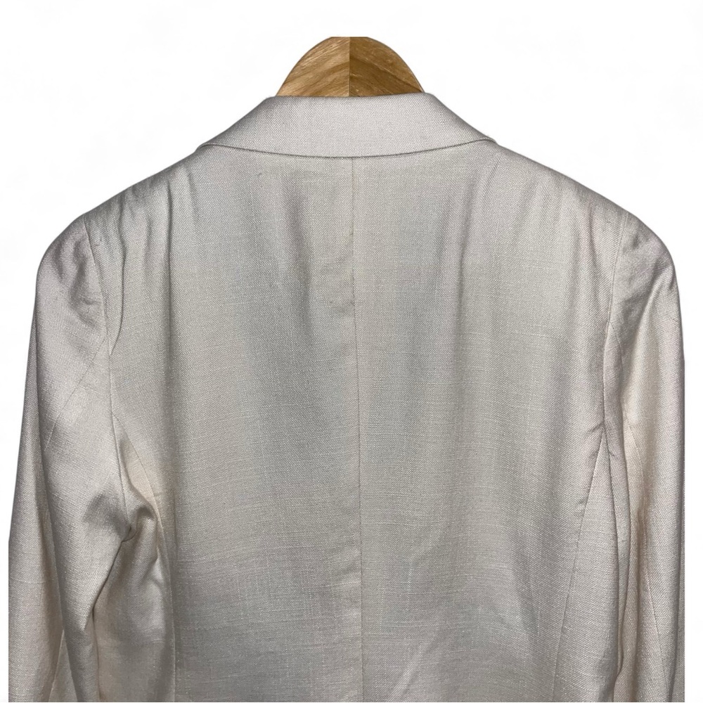 Suistudio White Tuxedo Blazer Silk Linen 4 Bridal Wedding Formal NWT 🟡 - Picture 10 of 14